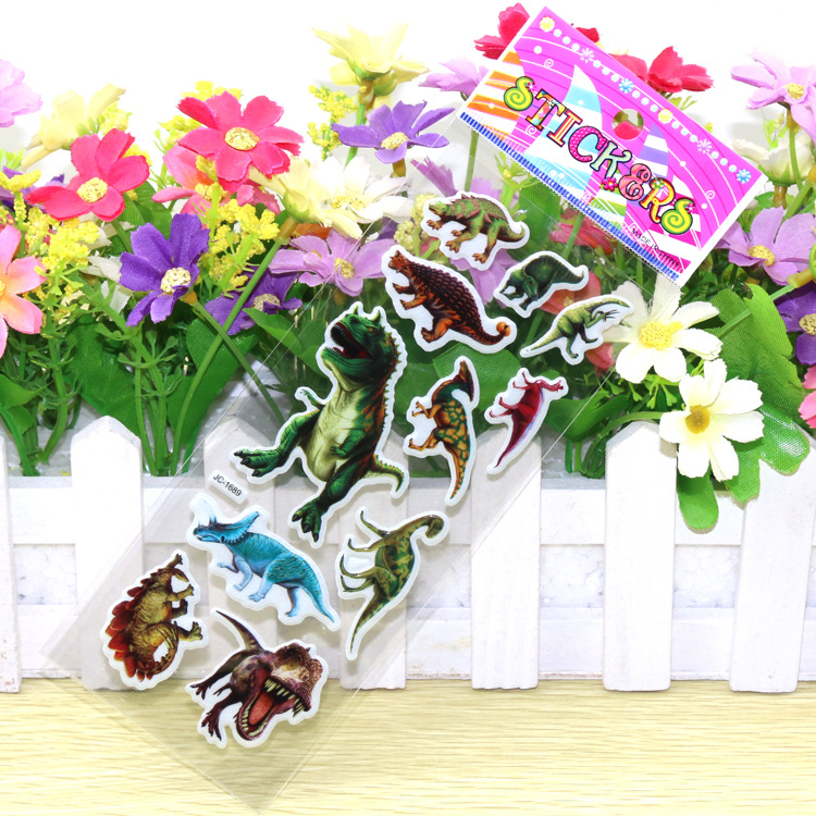 Factory direct sales of early education animation stickers, dinosaur educational children's cartoon stickers, children's reward stickers, bubble stickers Application Scenario