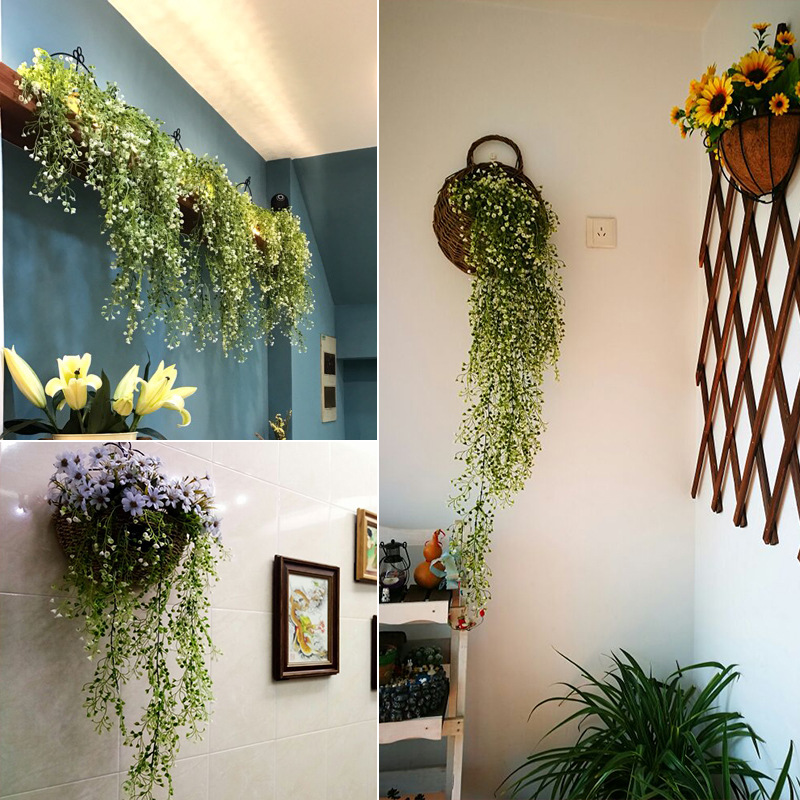 Strength Business Bell Willow Wall Hanging Simulation Plant Wall Decoration Hanging Basket Orchid Vine Plastic False Flower Green Plant Application Scenario