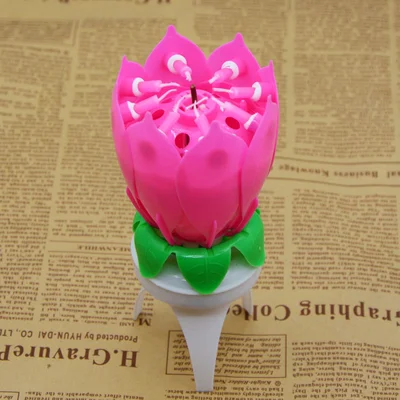 Lotus Lotus Music birthday cake candles wholesale automatic flowering smokeless rotating birthday candles thumbnail