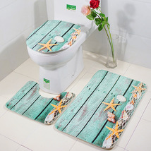 新款地毯地垫浴室海星马桶垫三件套浴室防滑垫来图定制一件代发