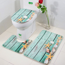 新款地毯地垫浴室海星马桶垫三件套浴室防滑垫来图定制一件代发