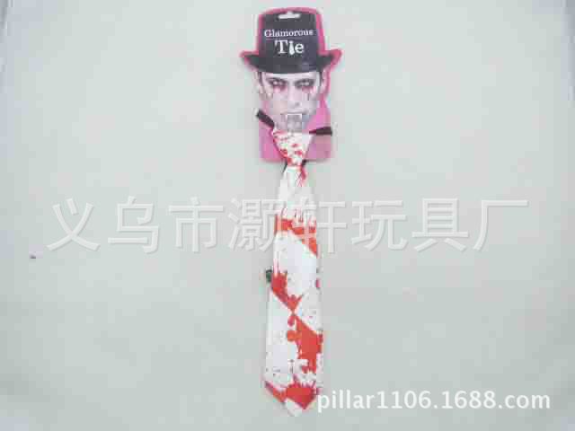 Halloween black and white Ding blood drop tie Children's show zip tie Holiday party tie Application Scenario
