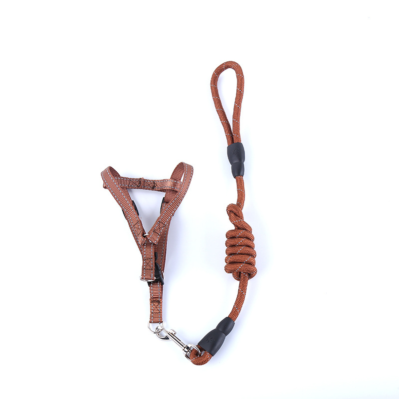 Fashionable reflective silk dog leash, dirt-resistant nylon pet leash, new pet supplies, chest and back cover dog chain Application Scenario