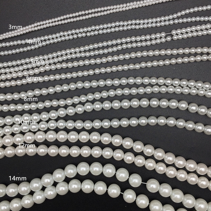 Korean craftsmanship 3-18mm glass imitation pearl round beads, high-quality diy jewelry accessories, loose beads, handmade beads details Picture