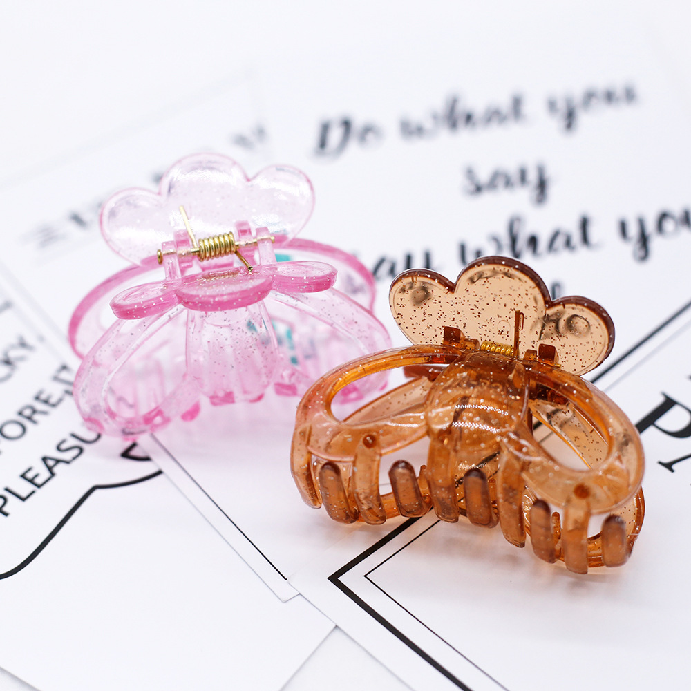 Factory Direct Sales Mixed Color Plastic Headwear Hair Grab Bath Clip Hairpin Hair Tools Top Clip Bangs Sweet Wholesale Specification drawing