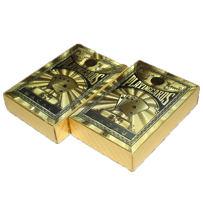 金箔扑克牌/土豪金镀金磨白底实物图