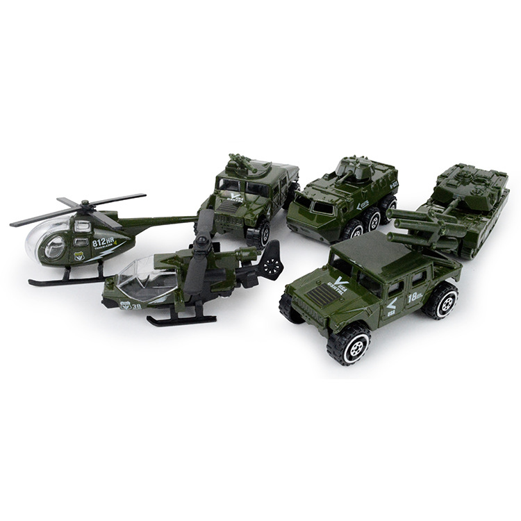 Jiaye Alloy Set 1:87 Mini Fire and Military Police Car alloy model, children's pocket toy Item Picture