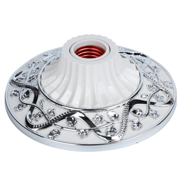 Colored plastic lamp head and lamp base, decorative screw-type, gold and silver dual-color lamp base