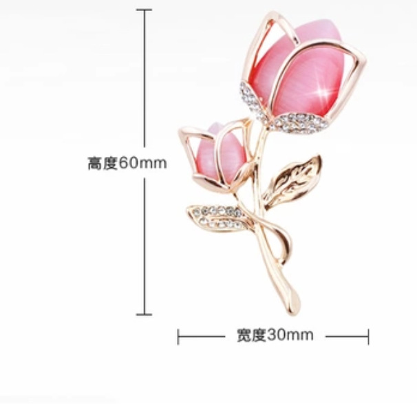 Yan Yun Jewelry Factory Direct Clothing Rose Accessories Brooch Pin Fashion Corsage Ladies Alloy Diamond Set Application Scenario