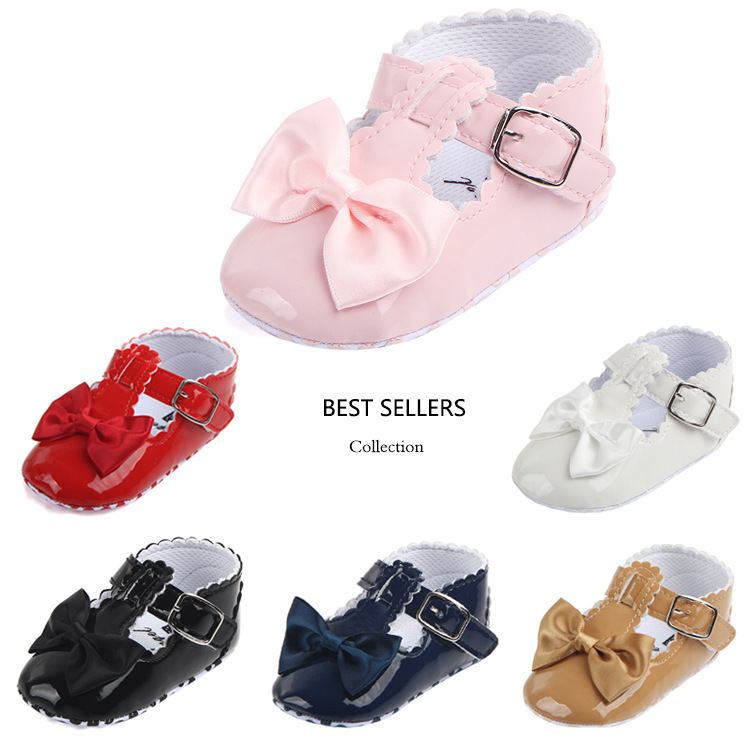 Spring and Autumn's new cute baby walking shoes, anti-slip baby shoes, bow princess shoes 0779