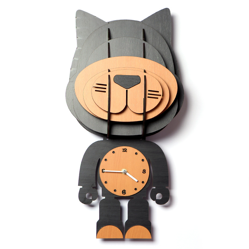 Wholesale Of 2019 New Fashionable Home Decorative Wall Clocks With Creative And Personalized Diy Cartoon Animal Shape Decorations Item Picture