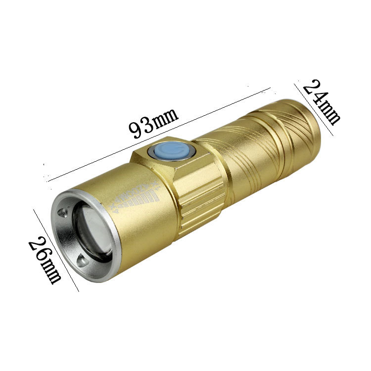 Tiger Hunter Strong Light Flashlight LED strong Light Charging Home USB charging mini Aluminum alloy small flashlight details Picture