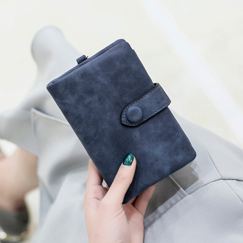 Printed Leather Goods * Frosted Purse For Women Short Korean Student Small Fresh And Cute Three Fold Multi-Card Women's Money Clip Specification drawing