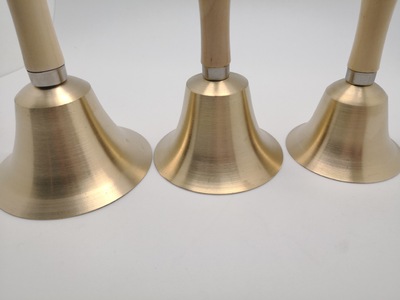 厂家批发 课铃 金属手摇铃 木柄手摇铃 铜铃铛 老人呼详情图2