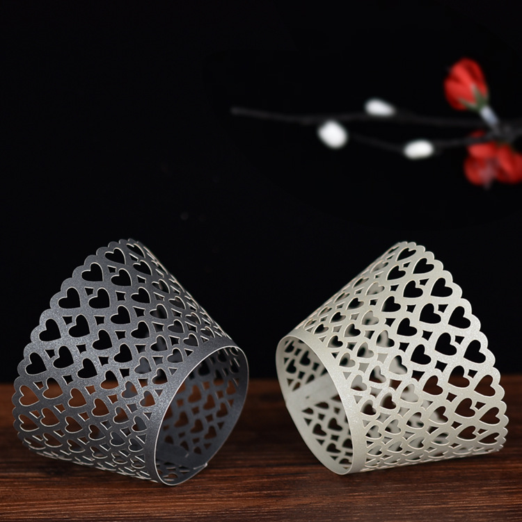 Cupcake Rim Creative Hollow Love Wedding Cake Tray Laser Cake Cup Baking Cup Manufacturers Wholesale Item Picture