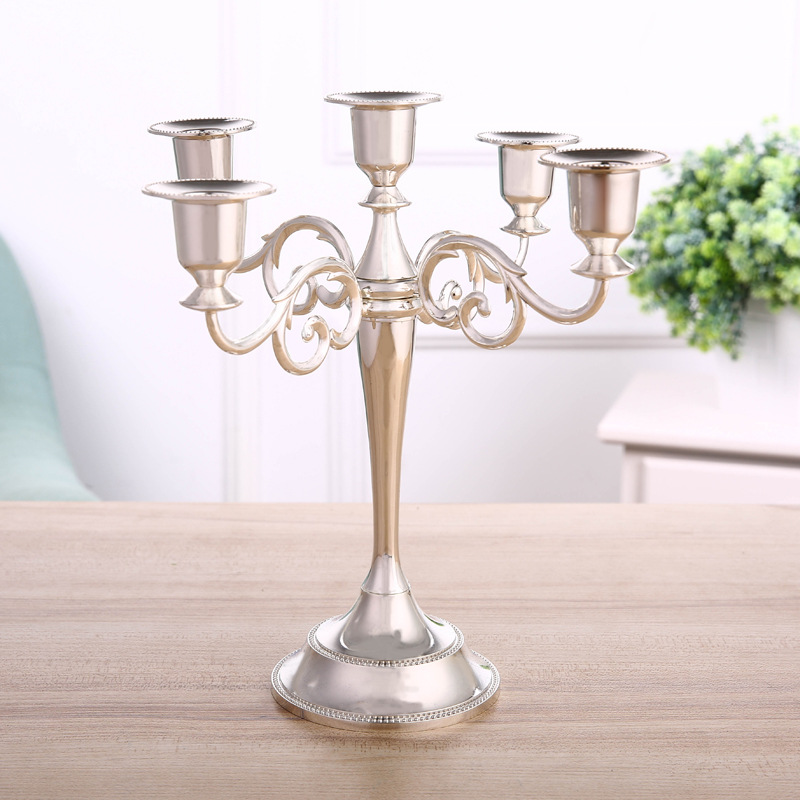 Decoration Candlestick European Vintage Wedding Hotel Decoration Supplies Three Head Gold Candlestick Direct Candlestick Specification drawing