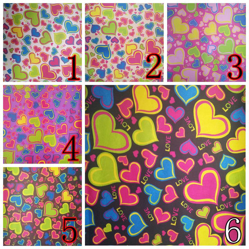 Color-printed heart-shaped printed fabric, foamed printed fabric, foamed coated pvc Specification image