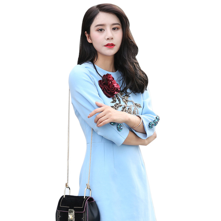 连衣裙/长裙/女装/连衣裙女/衣服白底实物图