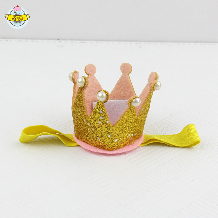 Birthday Children's Party Supplies Hat Prince Crown Cake Pearl Lace Lace Dress Hat Factory Direct Sales Specification drawing