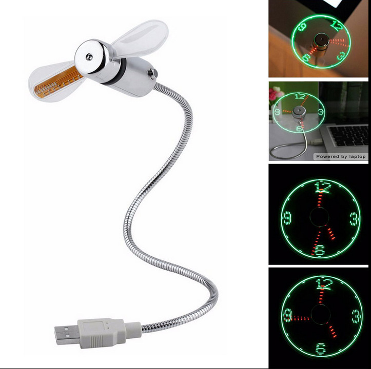 usb True clock led fan usb Snake fan Real time display laptop fan clock fan