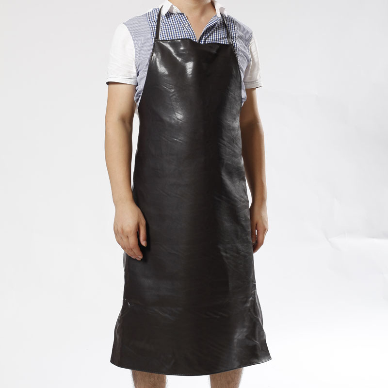 Factory wholesale leather waterproof and oil-resistant PU aprons, thickened adult restaurant chef, hotel car wash, labor protection leather aprons Specification image