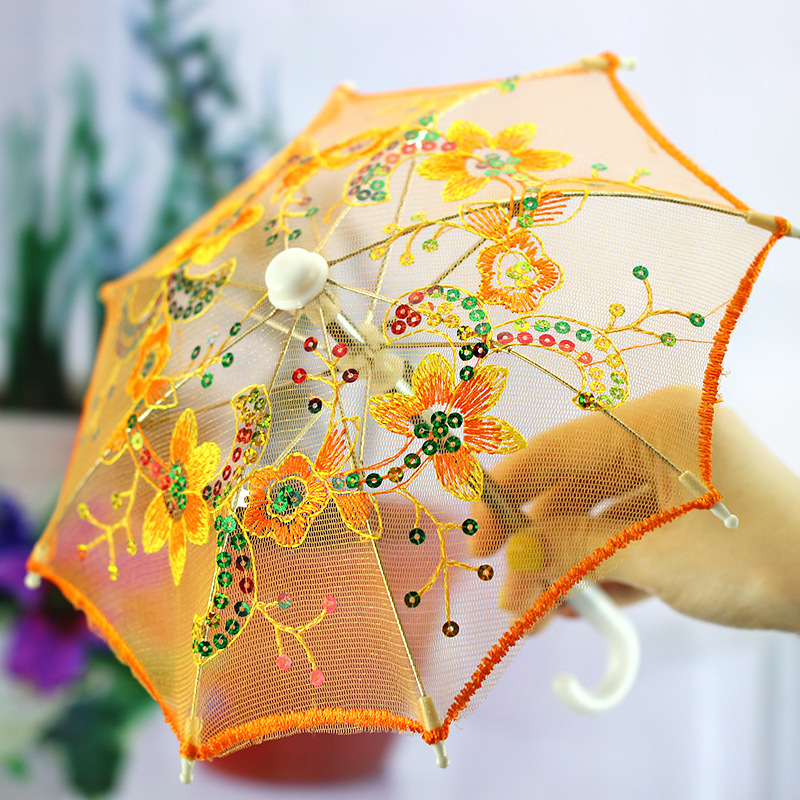 景区热卖可爱中国风小伞批发儿童过家家玩具迷你蕾丝伞太阳伞道具