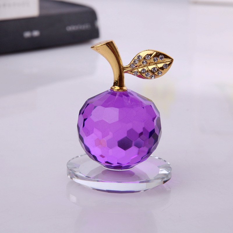 K9 Crystal Apple Christmas Eve Christmas Colorful Crystal Craft Souvenir Gift Mobile Phone Counter Decoration Pieces Auspicious Yu Crystal Specification drawing