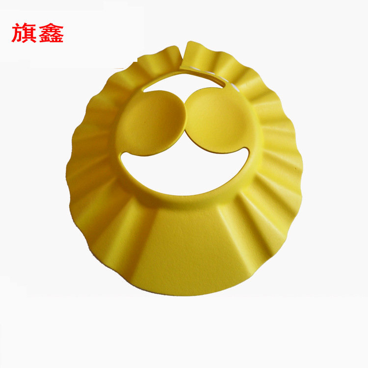 Baby adjustable ear protection shampoo cap Soft baby shampoo cap Baby shampoo cap Child bath Specification drawing