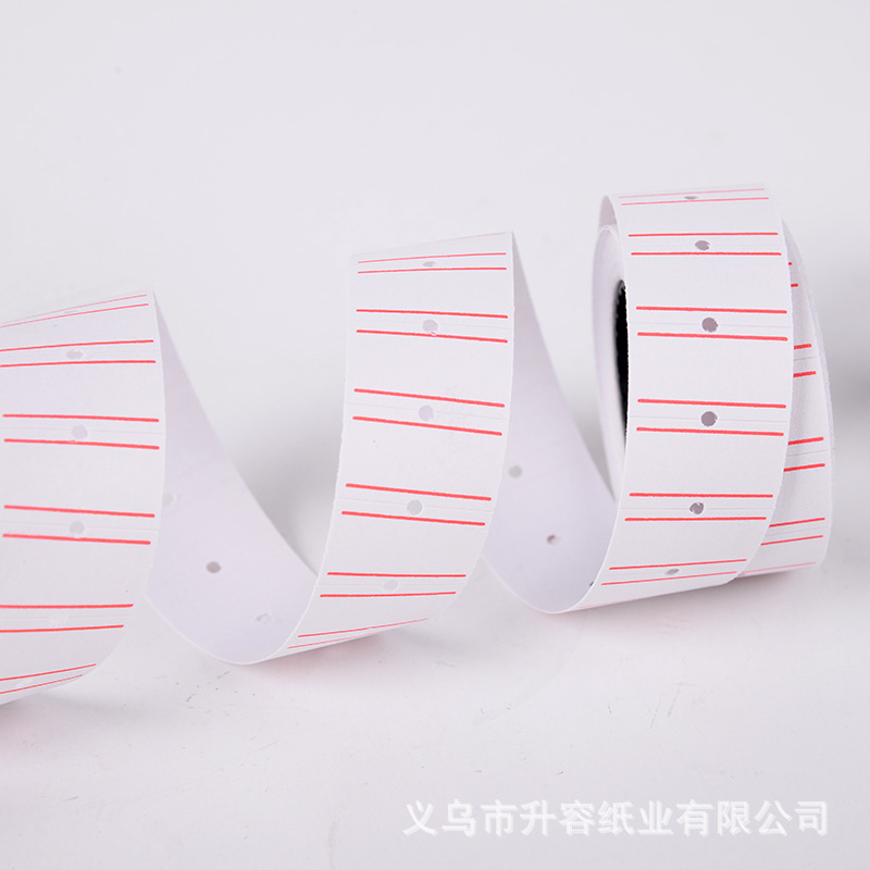 Factory direct sales of 22*12cm water-based adhesive single-row 500 pieces of price tag paper and supermarket label paper. Custom orders based on samples Application Scenario