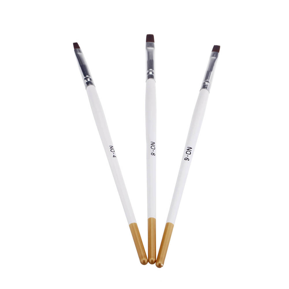 美甲3支套光疗笔 3支光疗笔木杆彩绘笔 光疗甲专用详情图3
