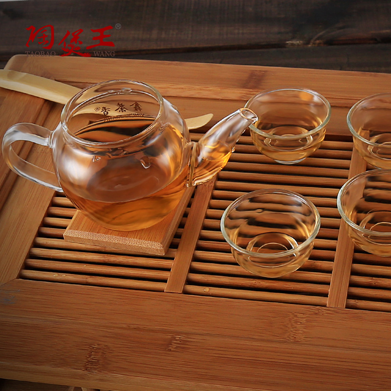 陶煲王 高硼硅玻璃小茶壶 引嘴过滤泡茶壶 透明茶具现货一件代发详情图3