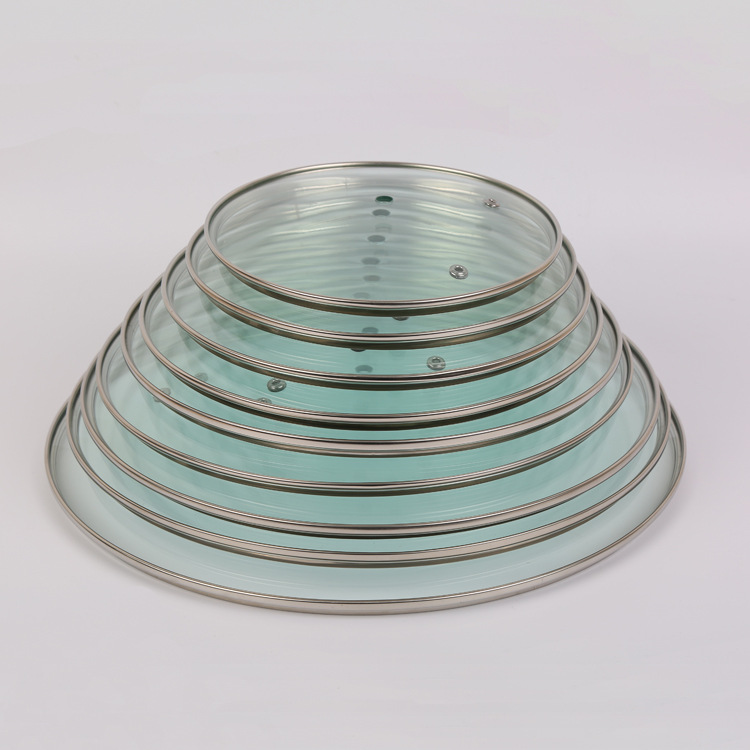 The manufacturer supplies G-shaped tempered glass LIDS, visible tempered glass LIDS, round pot LIDS, and glass that can be used to stand up and cover wok LIDS details Picture
