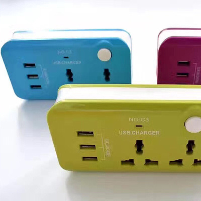 C3 3USB converter, 9-hole European and English wall plug with independent switch Specification image