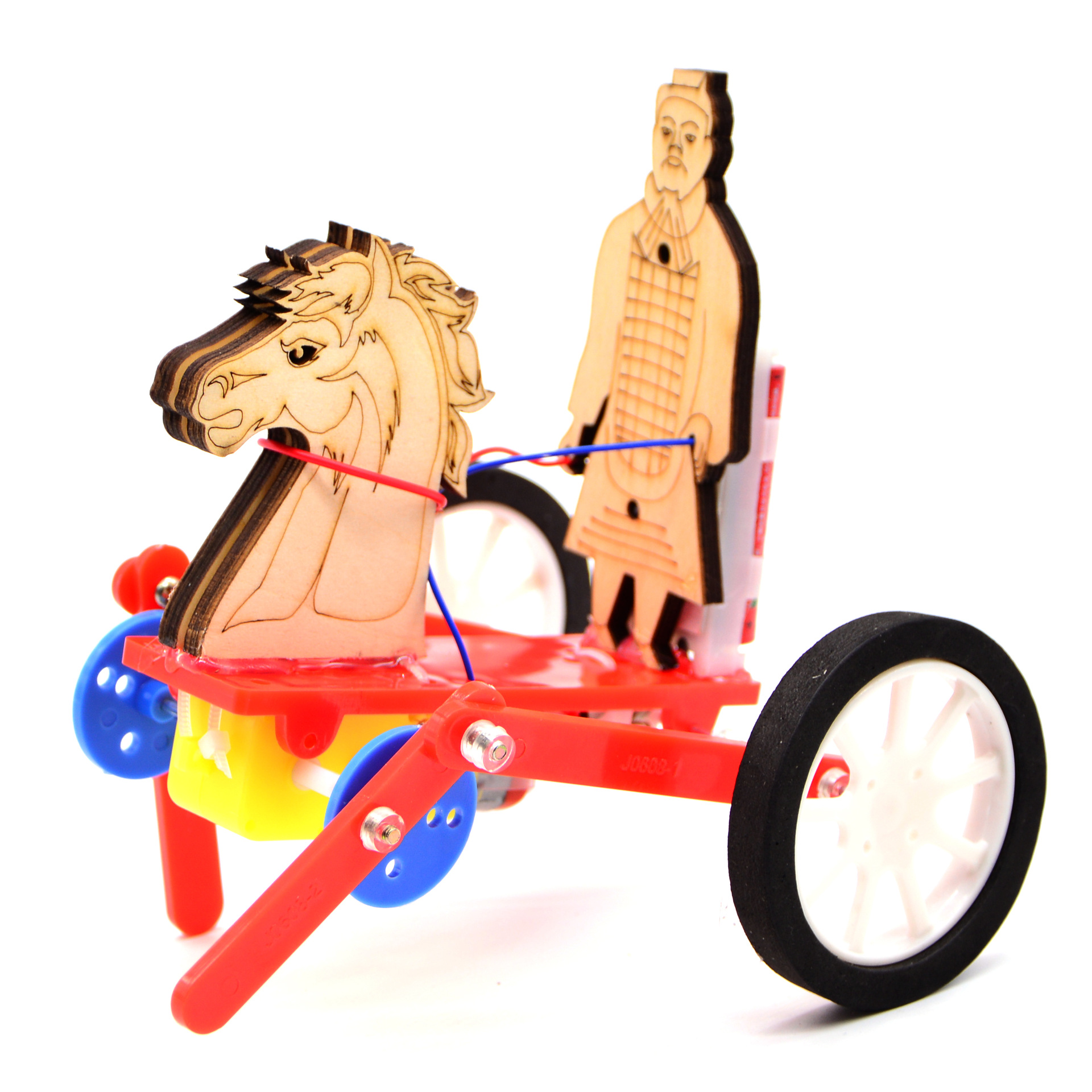 "Tech gadgets: Handcrafted educational toys - Ancient chariot model, Little Horse Cart, Teacher Xing model. details Picture