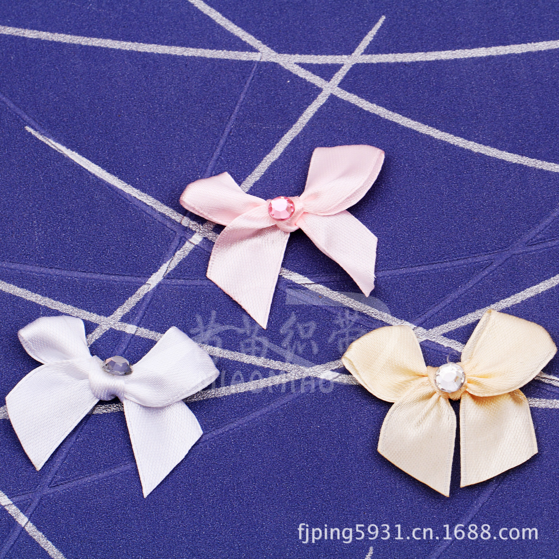 Light Pink Bow Hand-Woven Ribbon Polyester Webbing Diy Material Cute Colorful Ribbon Bow Custom