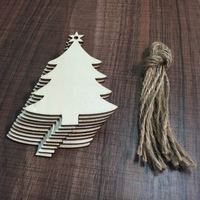 圣诞节 木质工艺品圣诞雪人木片家居圣诞树装饰品小挂件 ebay详情图4
