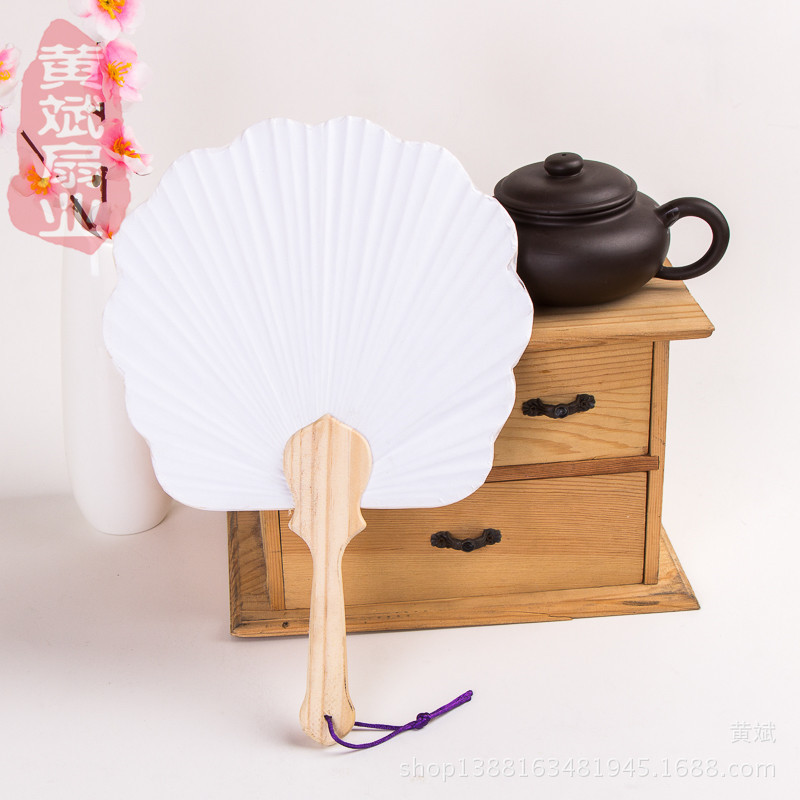 New Pure White Double-Sided Blank Paper Fan Diy Hand-Painted Fan Korea Thousand Birds Japanese Group Fan Palace Fan Wholesale Processing Application Scenario