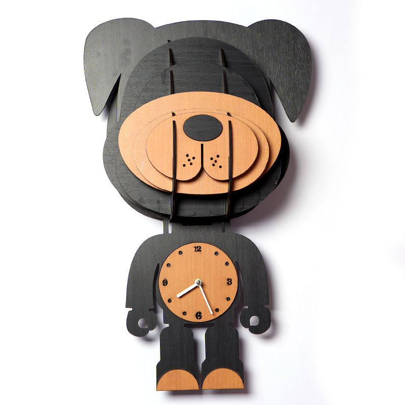 Wholesale Of 2019 New Fashionable Home Decorative Wall Clocks With Creative And Personalized Diy Cartoon Animal Shape Decorations details Picture