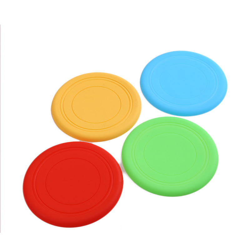 Colored silicone frisbee, children's soft flying disc, kindergarten primary school students' outdoor sports soft frisbee, 17cm, 20cm, 23cm details Picture