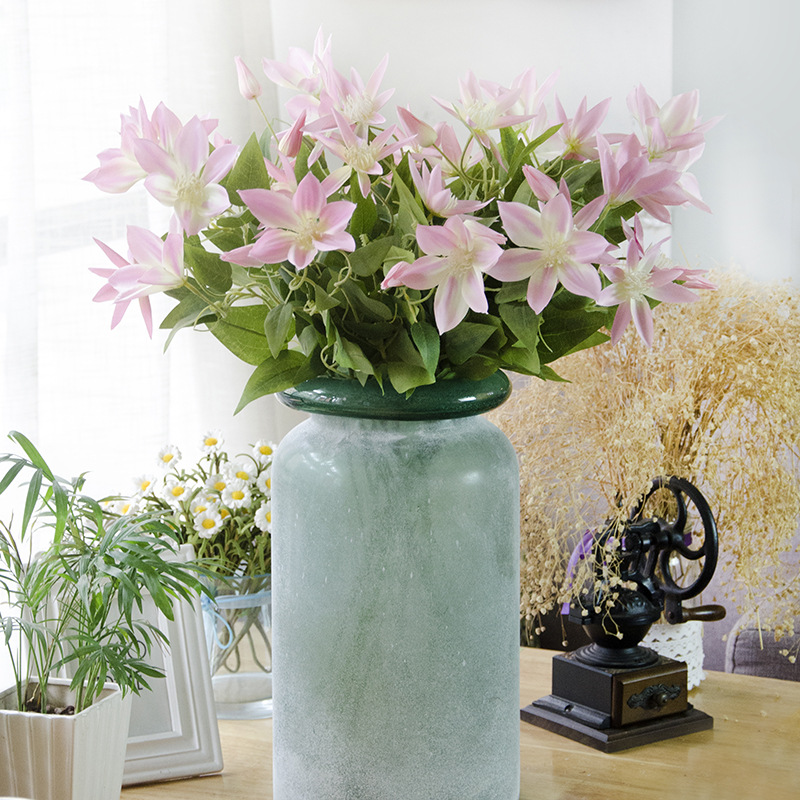 Origin Goods European-Style Simulation Bouquet Wholesale Trifork Lotus Home Decoration Fake Flowers Wedding Flowers Specification drawing
