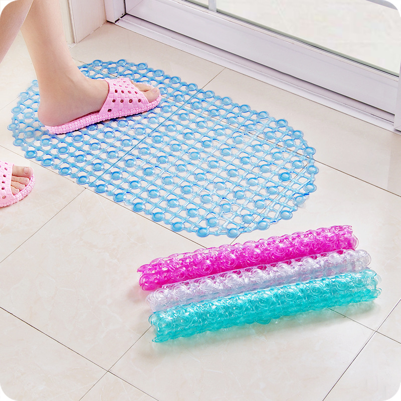 跨境PVC椭圆老人儿童浴室光脚防滑垫卫生间地垫脚垫浴缸旁边地毯