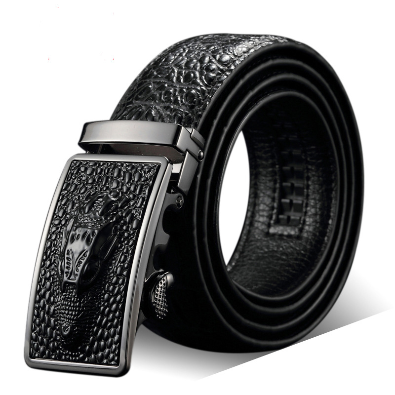 Men's Leather Cowhide Belt Crocodile Belt Men's Belt Wholesale Automatic Buckle Belt Micro For Manufacturers In Stock Item Picture