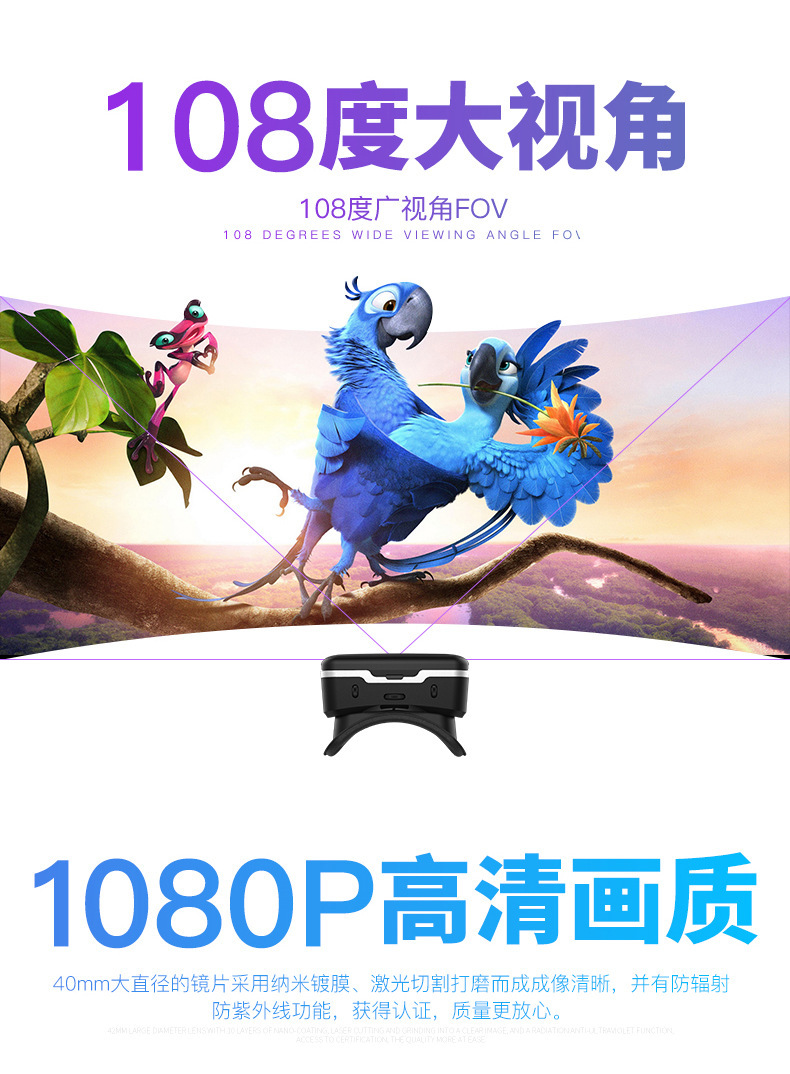 精选VR眼镜手机虚拟现实千幻魔镜G04头戴游戏智能3D数码眼镜 pic 16