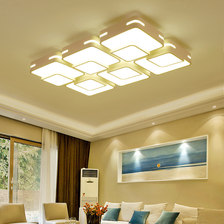大气长方形客厅灯 现代简约LED吸顶灯创意遥控卧室书房铁艺灯照明