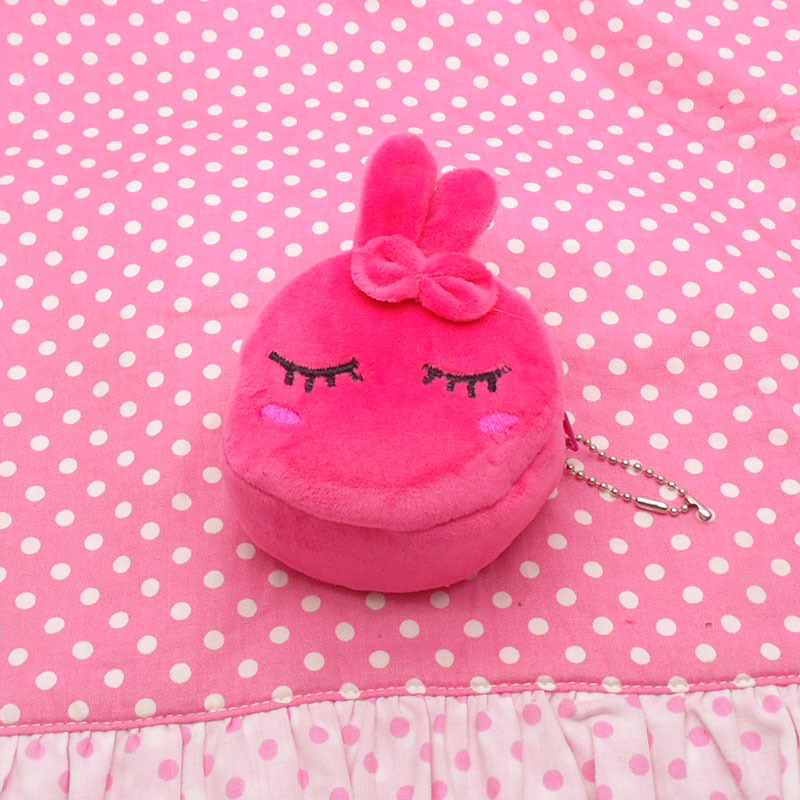 Creative embroidered plush toy, three-dimensional round coin purse, coin case, small gift for kindergarten children, prize with lanyard Item Picture