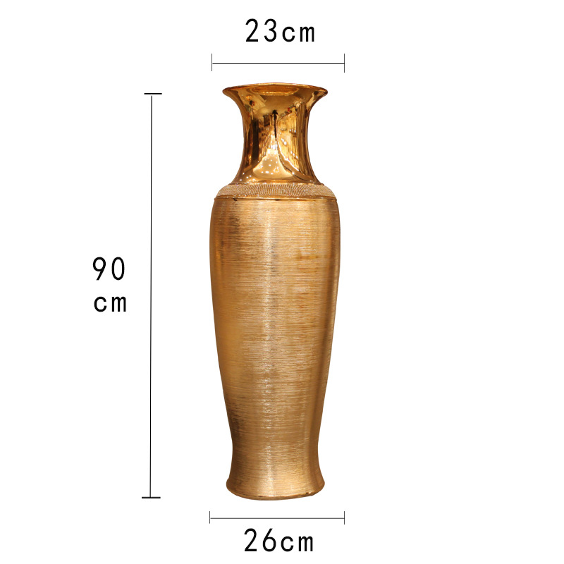 Nordic-style ceramic dry flower simulation flower vases, gold-plated golden flower arrangements, dry vases, creative display items, wholesale from the manufacturer. 80 cm vases, 90 cm vases, 100cm vases Item Picture