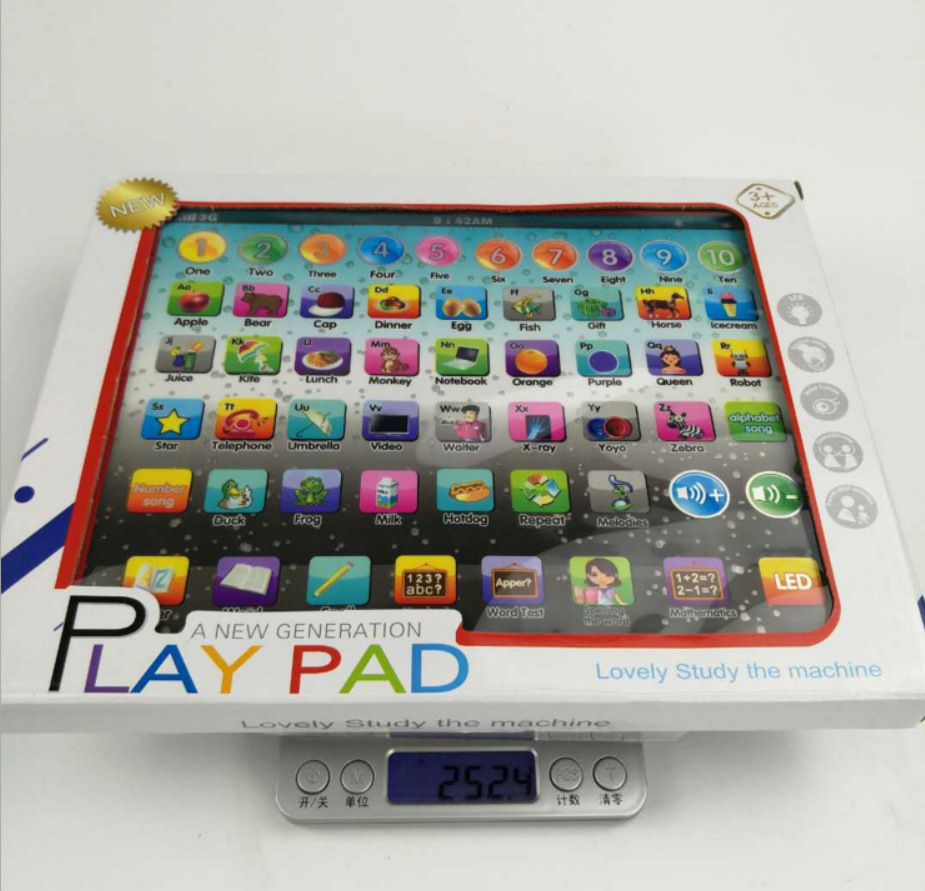 Export-oriented large-sized English tablet learning machine, children's simulation lighting, IPAD early education and intelligence story machine toys Specification image