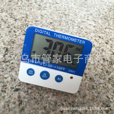 家用迷你温湿度表C601 室内外温度计 可设高低温报警 带磁铁详情图2