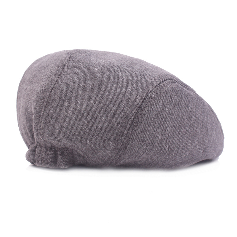 Wool Cap Men's Solid Color Beret Casual Retro Front Hat Spring And Fall Visor Hat Women's Hat Specification drawing