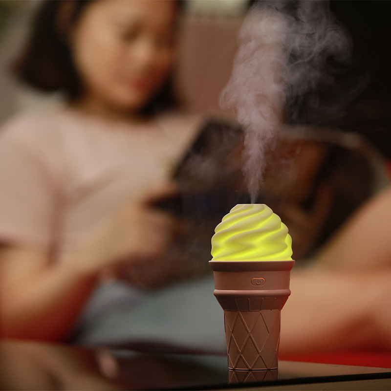 Creative Light Ice Cream Humidifier Manufacturers Usb Mini Indoor Car Desk Air Spray Humidifier details Picture